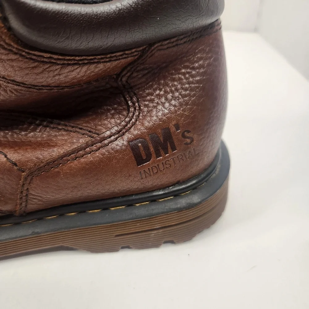Dr Martens Mens Leather Ankle Boots Sz 8 Leather Steel Toe Work Hiking‎ Brown